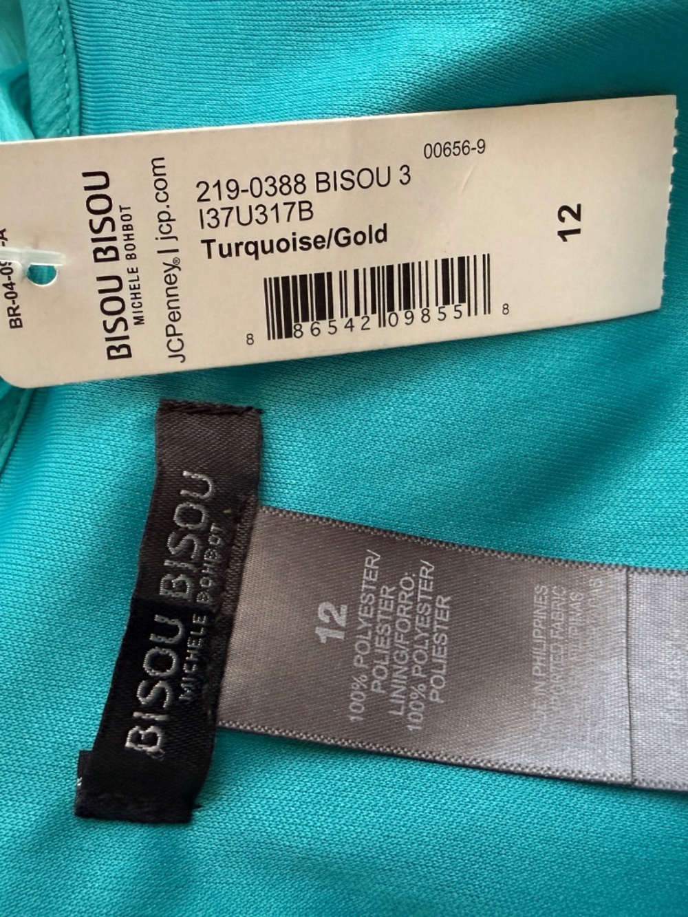 Bisou Bisou Turquoise Cocktail Dress | Size 12 | NWT | Summer Party Elegant Femi - Picture 5 of 8